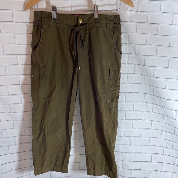 Anthro Hei Hei Khaki Brown Cotton Cargo Pant Sz 0 - Picture 2 of 7